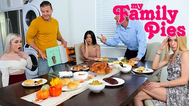 Haley Spades, Lulu Chu ve Codey Steele'in üvey aile fantezisi ve sikiş dolu seks sahnesi