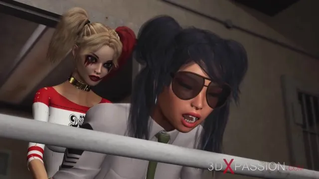Harley Quinn'ın Lezbiyen Anal Sikişi